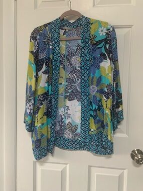 Habitat Blue & Green Floral Open-Front Tunic